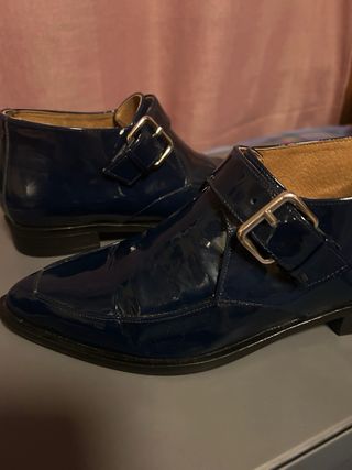 Botines Bimba y Lola Azul Charol Hebilla