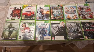 Consola Xbox 360 Negra mandos y juegos incluidos