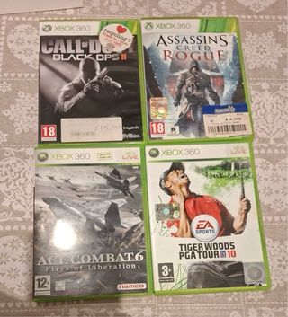 Consola Xbox 360 Negra mandos y juegos incluidos