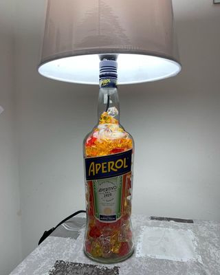 Lampada Aperol in Vetro con Decorazioni