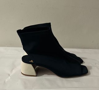 Botines Peep Toe Azul Marino Talla 40