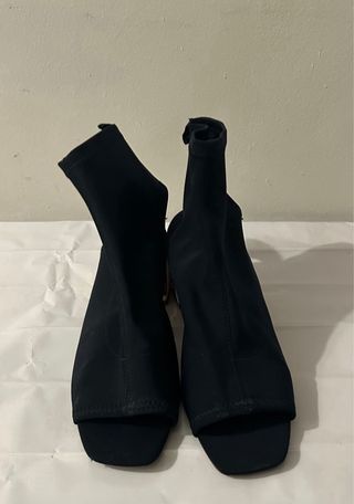 Botines Peep Toe Azul Marino Talla 40