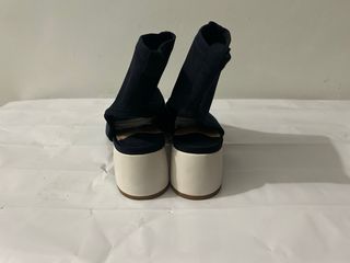 Botines Peep Toe Azul Marino Talla 40