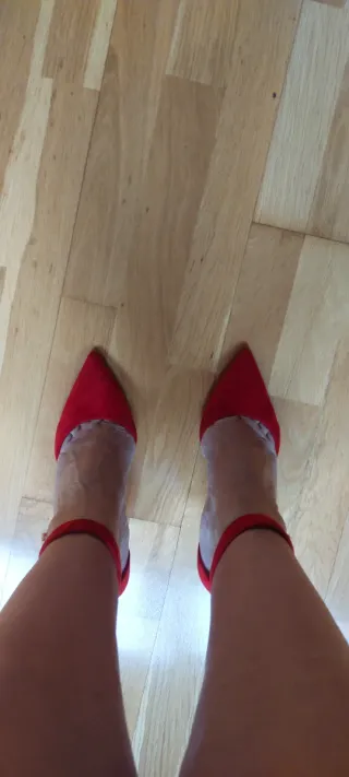 Zapatos de tacón rojos mujer