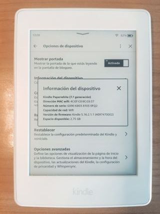 eBook Kindle Paperwhite 7ª Gen. luz incor + Regalo