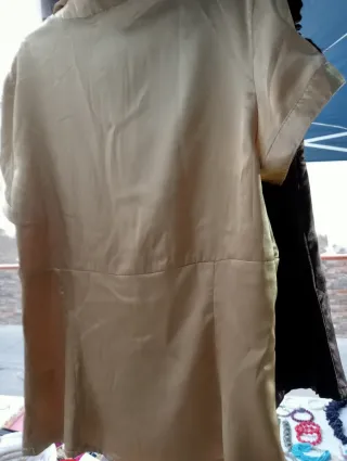 Blusa de raso beige/dorada