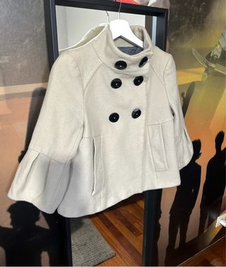 Zara Chaquetón Lana Acampanado Beige