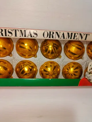 Palline Natale Vintage Oro plastica anni 60-70