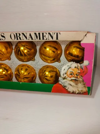 Palline Natale Vintage Oro plastica anni 60-70