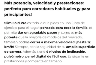 Cinta de correr plegable..comprada en el corte ing