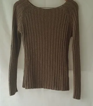 Jersey de punto marrón manga larga