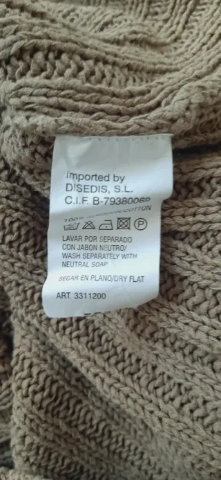 Jersey de punto marrón manga larga