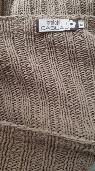 Jersey de punto marrón manga larga