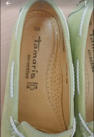 Mocasines Tamaris verde talla 38
