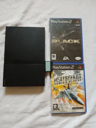 Consola PlayStation 2 Negra + 2 Juegos