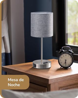 Lámpara Mesa LED Gris con USB