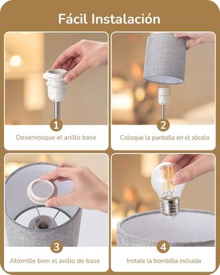 Lámpara Mesa LED Gris con USB