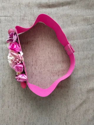 Cinturón elástico fucsia con flores