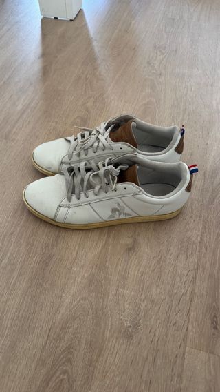 Zapatillas Le Coq Sportif blancas y marrones