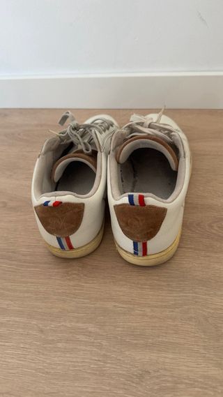 Zapatillas Le Coq Sportif blancas y marrones