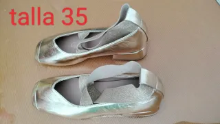 Zapatos bailarina talla 35 dorados/plateados