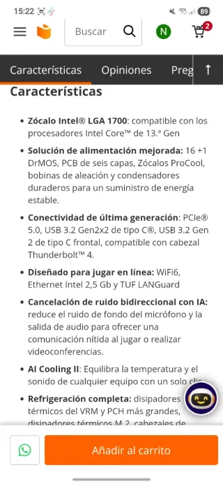 Placa Base ASUS TUF GAMING Z790-PLUS WIFI D4