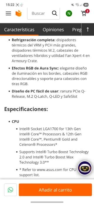 Placa Base ASUS TUF GAMING Z790-PLUS WIFI D4