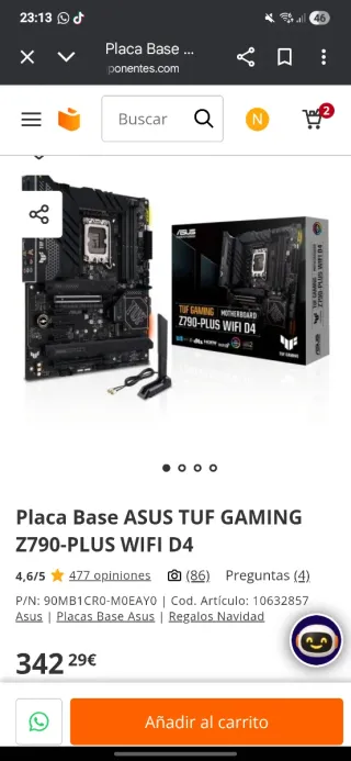 Placa Base ASUS TUF GAMING Z790-PLUS WIFI D4