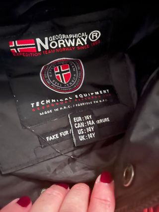 Chaquetón Geographical Norway niño/niña negro