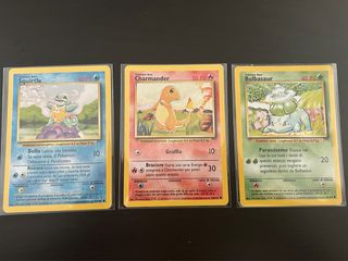Set 3 Carte Pokémon Base: Squirtle, Charmander, Bu