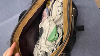 Maletín Loewe Piel Ante Marrón y Amarillo