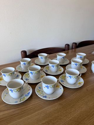 Set 12 Tazzine Caffè Porcellana Fiori