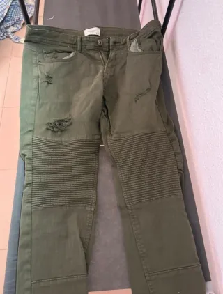 Pantalón vaquero culotte verde