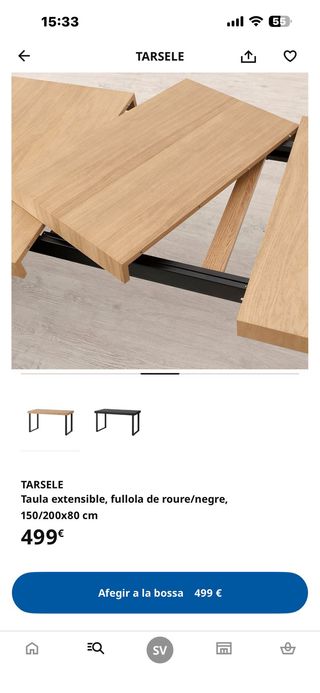 Mesa extensible TARSELE 150/200x80 cm