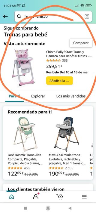 Trona infantil Chicco como nueva
