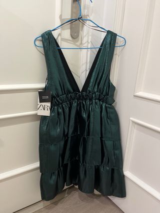 Vestido Zara fiesta verde T/S sin estrenar