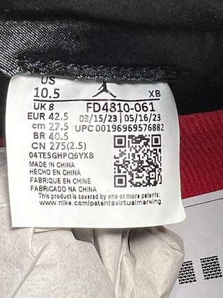 Jordan 1 High Satin Bred 42.5