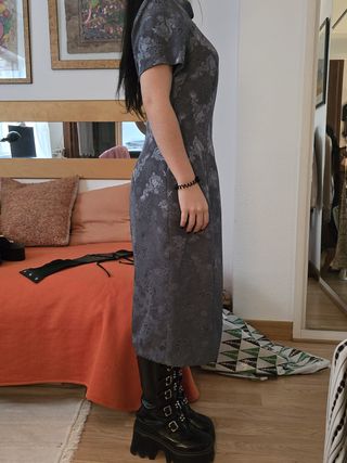 Vestido kimono seda estampado floral