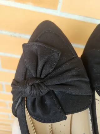 Bailarinas ante lazo negro talla 38
