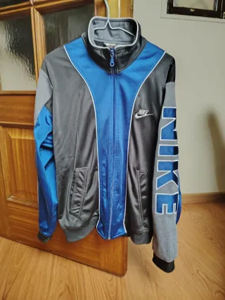 Chaqueta Vintage Nike Azul y Gris