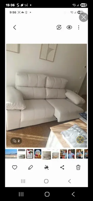 Sofá Comedor Beige Tela