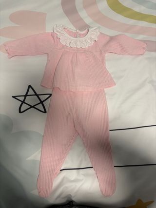 Conjunto bebé rosa calamar o