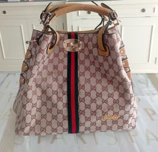 Borsa shopper Gucci beige e marrone