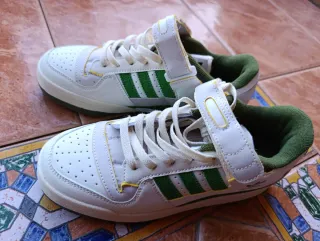 Zapatillas Adidas Forum Low Blancas/Verdes Talla 4