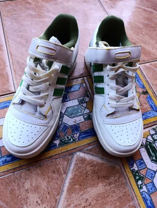 Zapatillas Adidas Forum Low Blancas/Verdes Talla 4