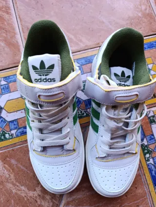 Zapatillas Adidas Forum Low Blancas/Verdes Talla 4