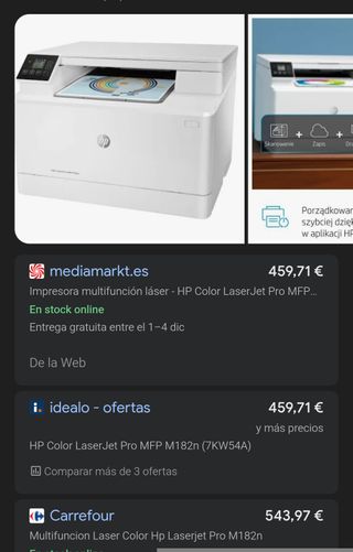 HP Color LaserJet Pro MFP M182n Multifunción Láser Color