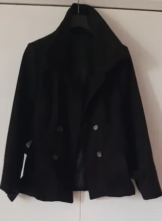 Cappottino donna nero in panno
