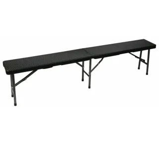 Banco pieghevole Perel con maniglia in stile rattan, 180 cm