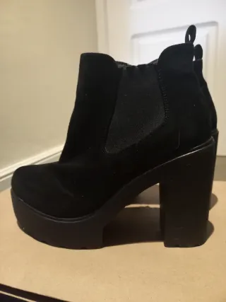 Botines negros tacón plataforma mujer